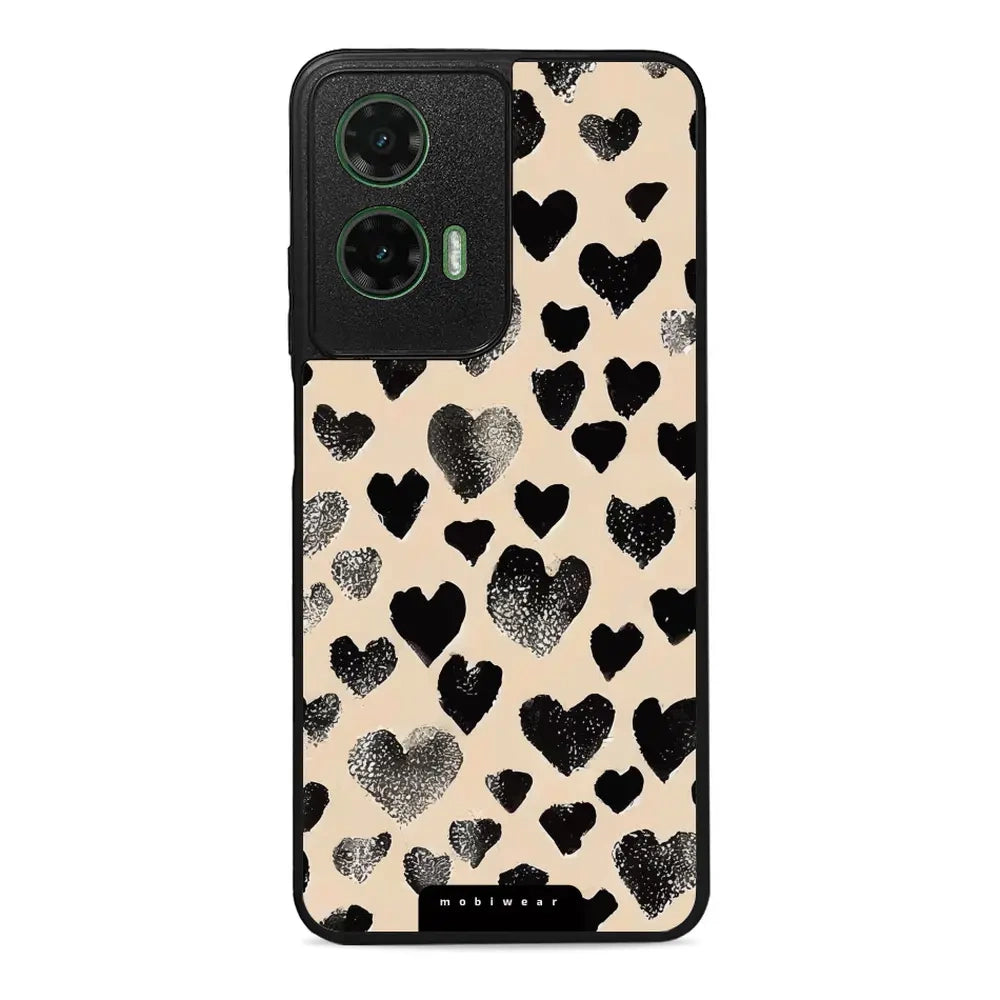 Handyhülle für Motorola Moto G35 5G, Mobiwear Glossy Case, Beige Liebe