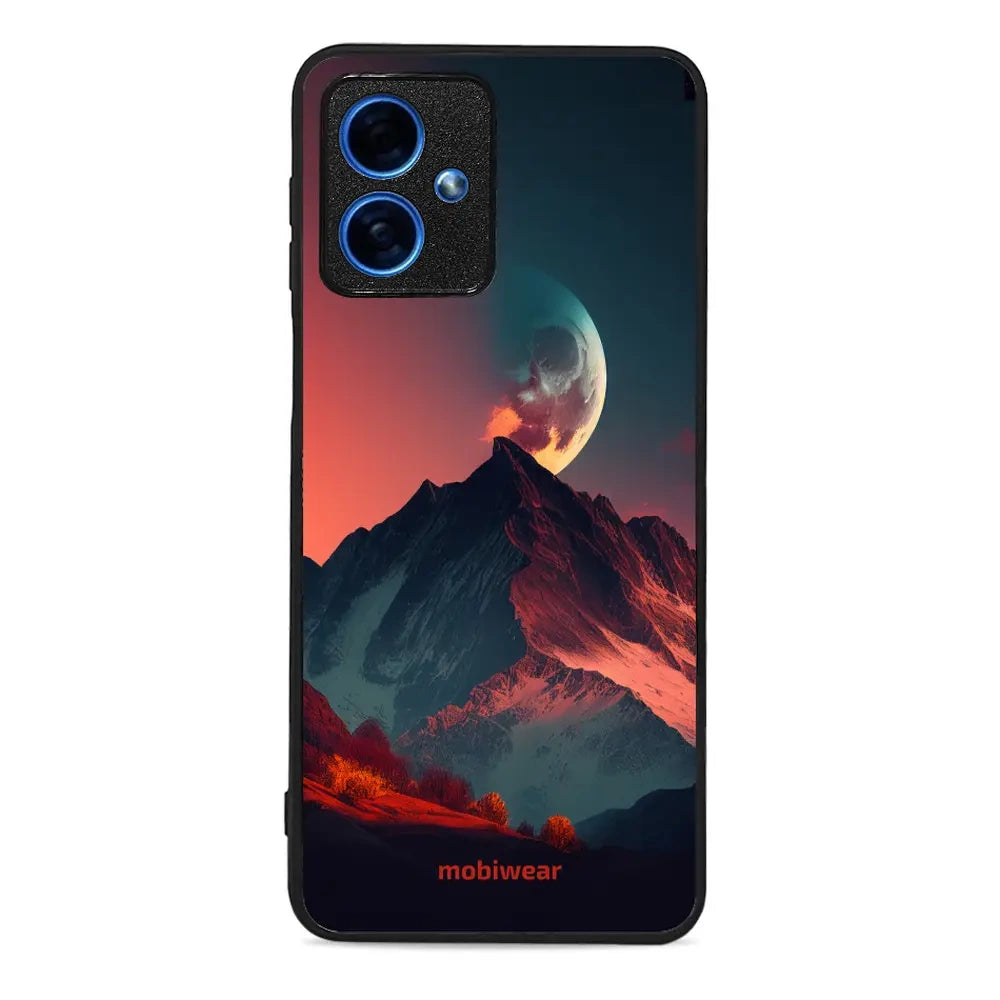 Handyhülle für Motorola Moto G54 5G, Mobiwear Glossy Case, Gebirgsdämmerung