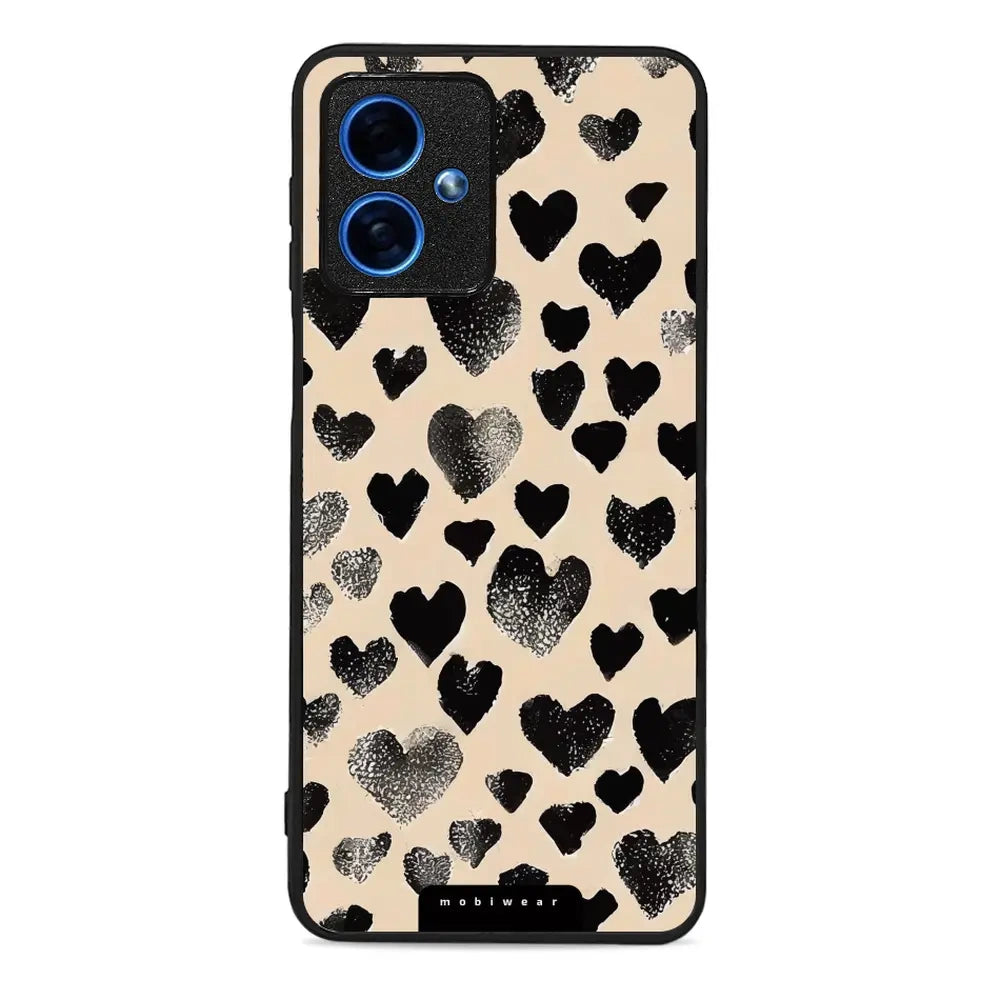 Handyhülle für Motorola Moto G54 5G, Mobiwear Glossy Case, Beige Liebe