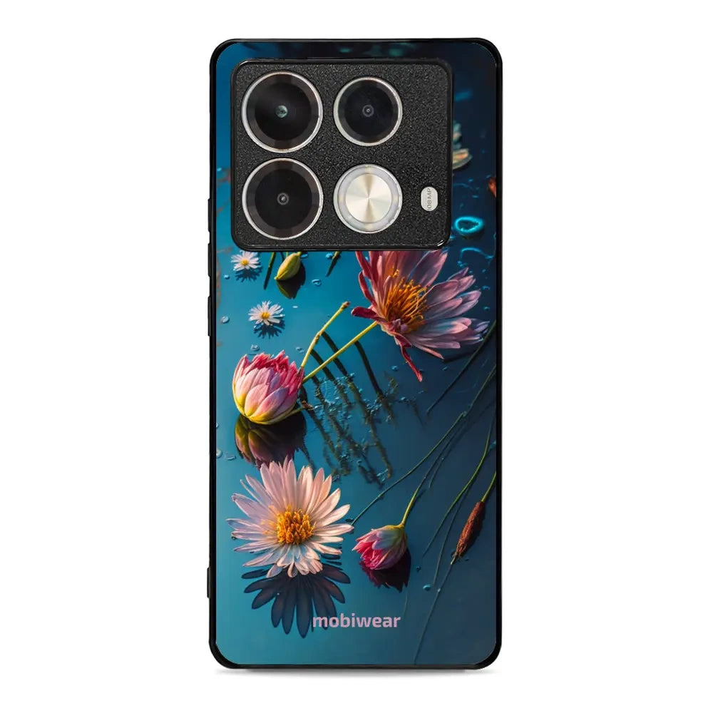 Handyhülle für Infinix Note 40, Mobiwear Glossy Case, Blau-Blumig