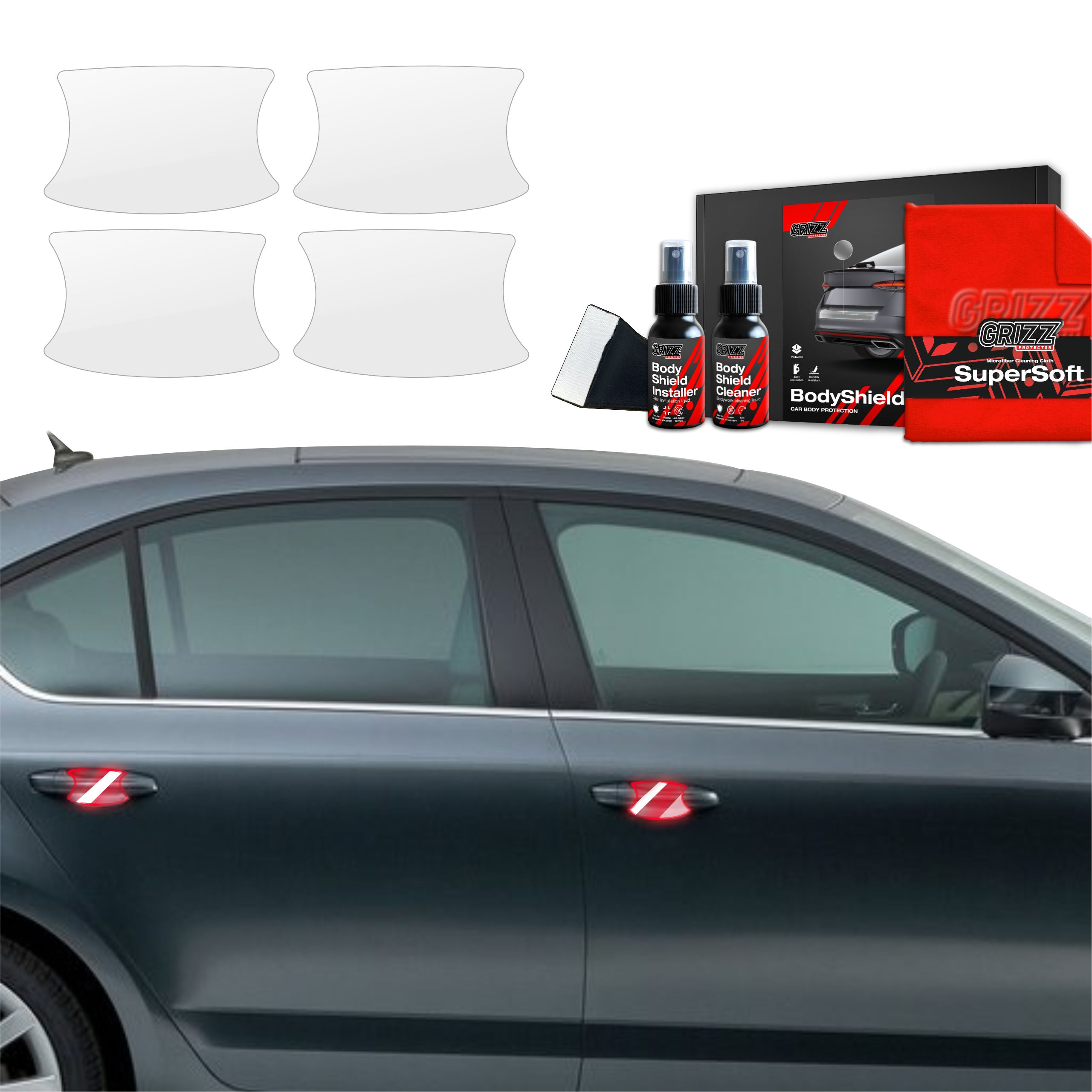 4in1 Schutzfolie Grizz Protector für Türgriffmulden - Skoda Octavia 3 (2017-2020)