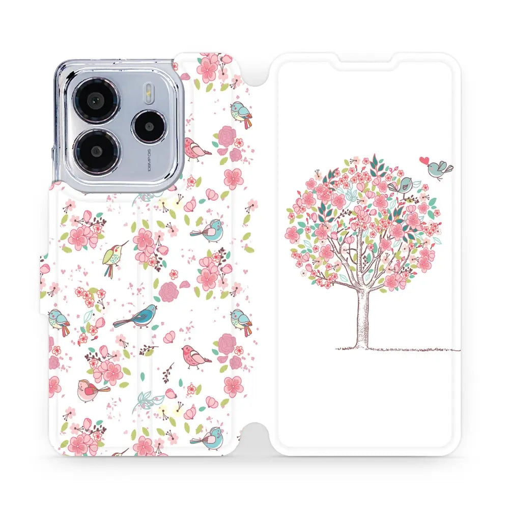Handyhülle mit klappe für Xiaomi Redmi Note 14 4G, Mobiwear Book, Rosa Hain