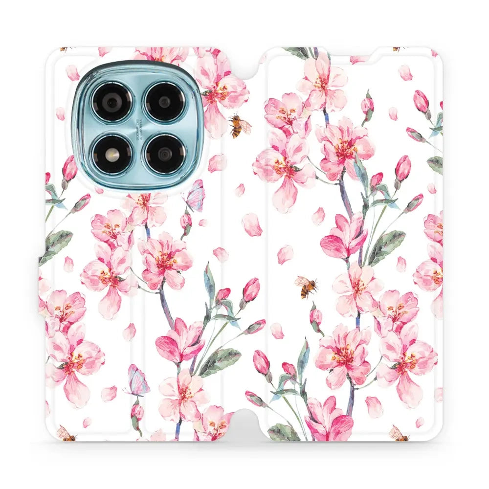 Handyhülle mit klappe für Xiaomi Redmi Note 14 Pro 4G, Mobiwear Book, Rosa Frühling