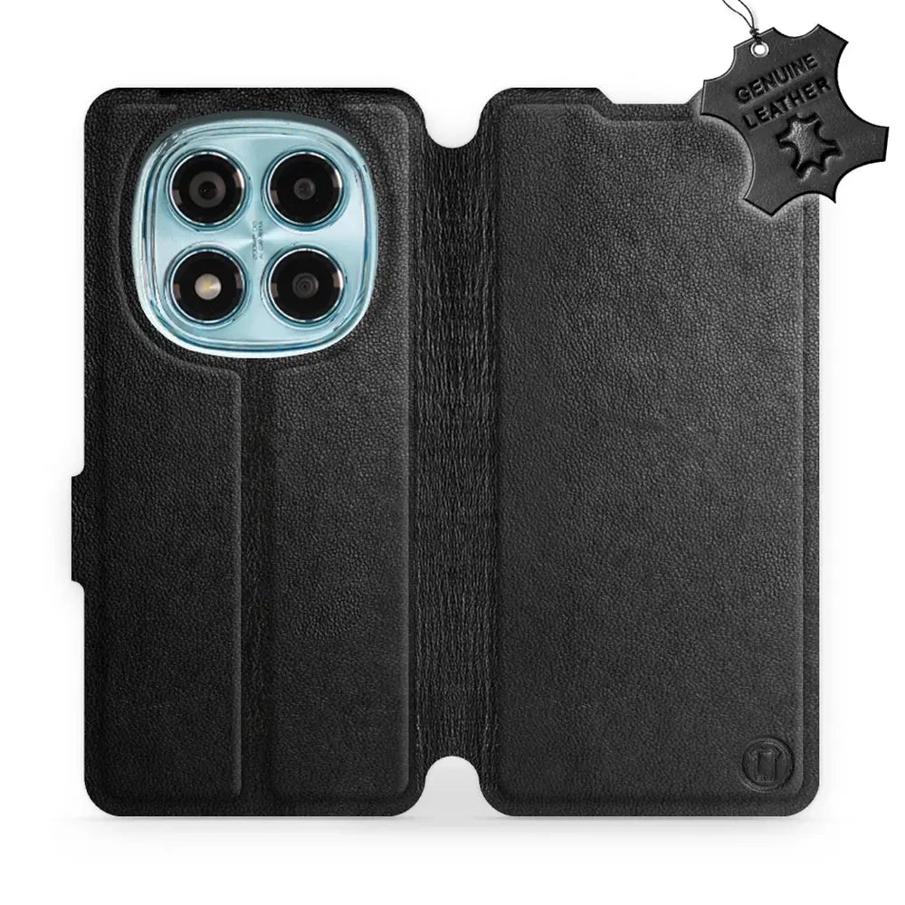 Echtleder Handyhülle für Xiaomi Redmi Note 14 Pro 4G, Mobiwear Leather, Schwarz
