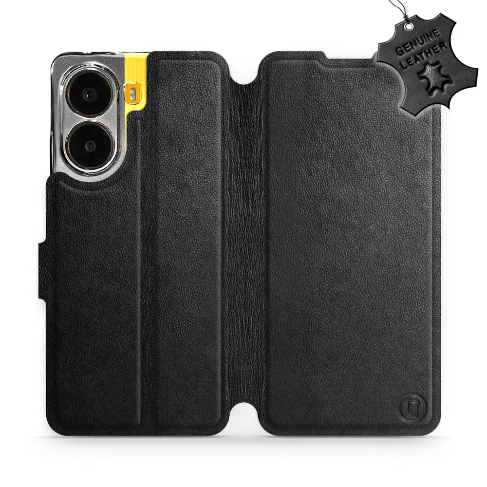 Echtleder Handyhülle für Xiaomi POCO X7 Pro, Mobiwear Leather, Schwarz