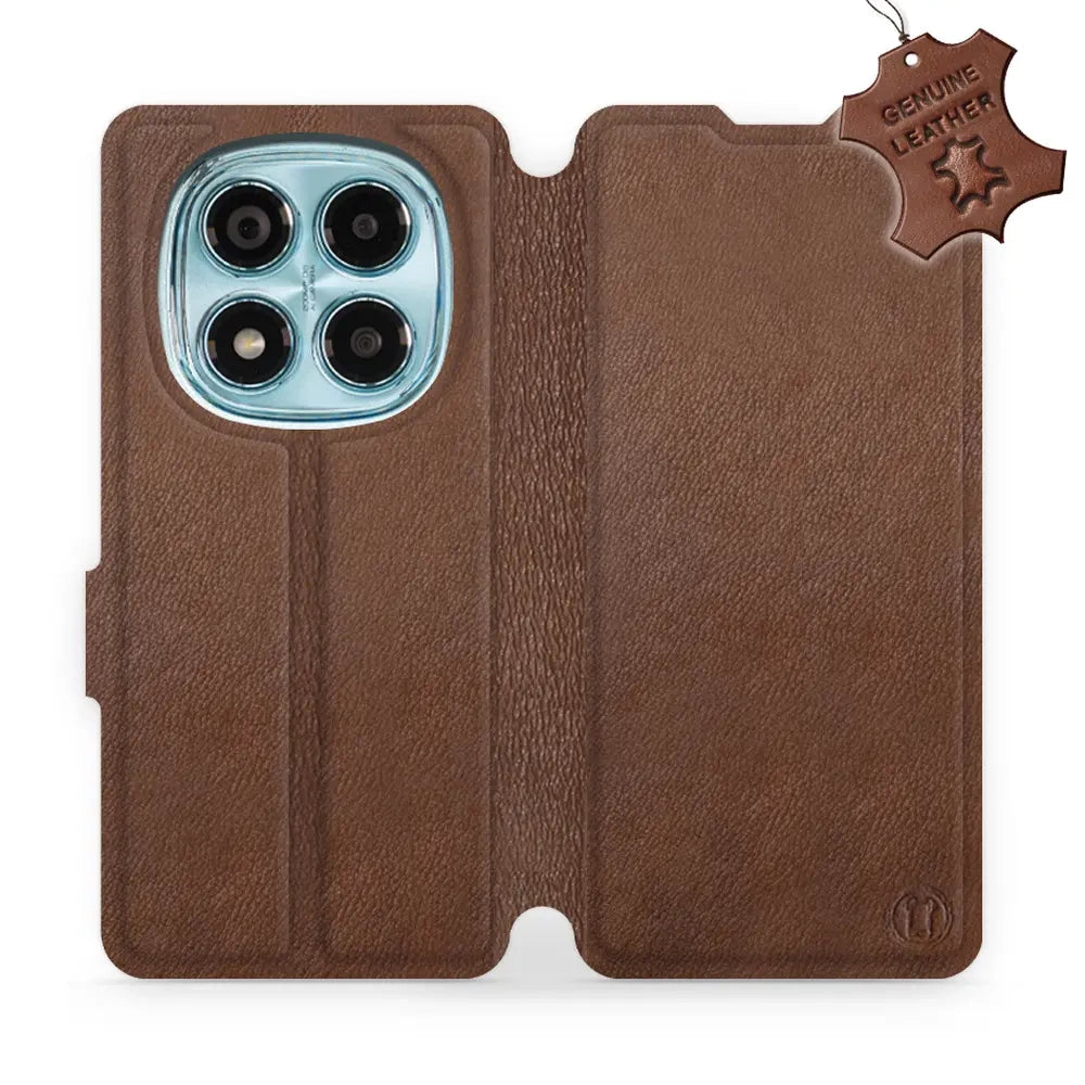 Echtleder Handyhülle für Xiaomi Redmi Note 14 Pro 4G, Mobiwear Leather, Braun