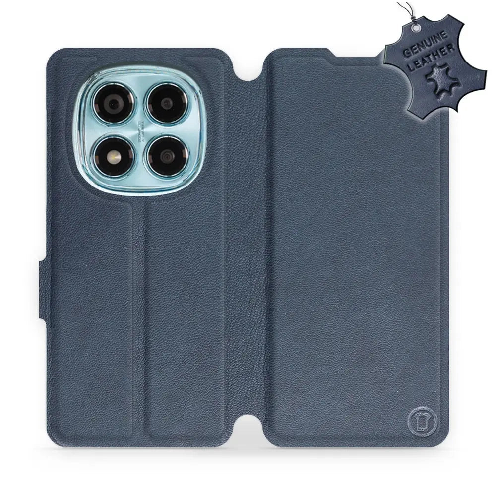 Echtleder Handyhülle für Xiaomi Redmi Note 14 Pro 4G, Mobiwear Leather, Dunkelblau
