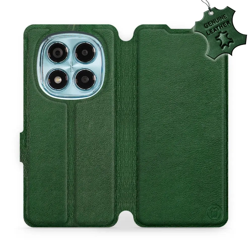 Echtleder Handyhülle für Xiaomi Redmi Note 14 Pro 4G, Mobiwear Leather, Grün