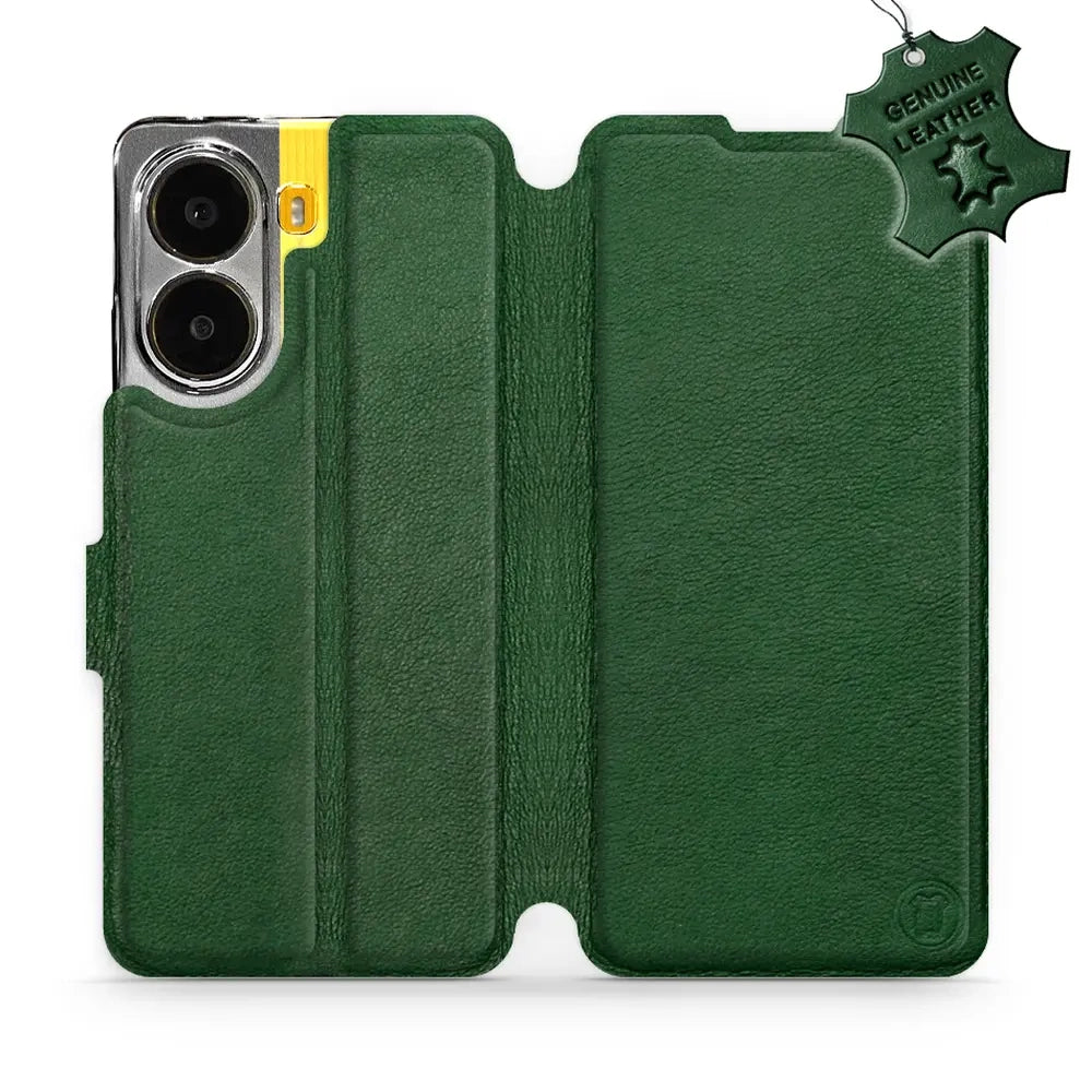 Echtleder Handyhülle für Xiaomi POCO X7 Pro, Mobiwear Leather, Grün