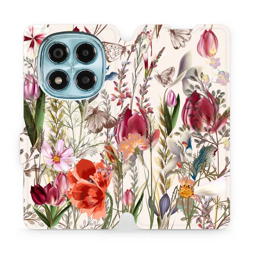Handyhülle mit klappe für Xiaomi Redmi Note 14 Pro 4G, Mobiwear Book, Blumenstrauß