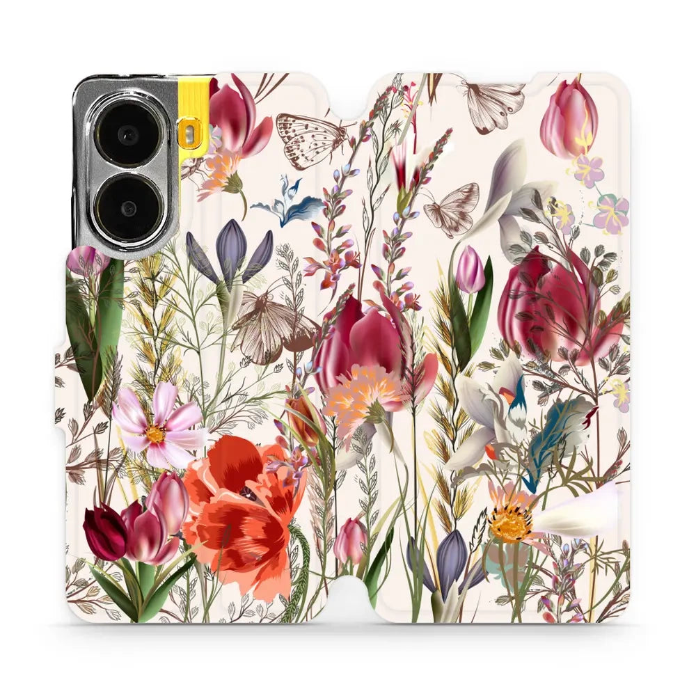 Handyhülle mit klappe für Xiaomi POCO X7 Pro, Mobiwear Book, Blumenstrauß