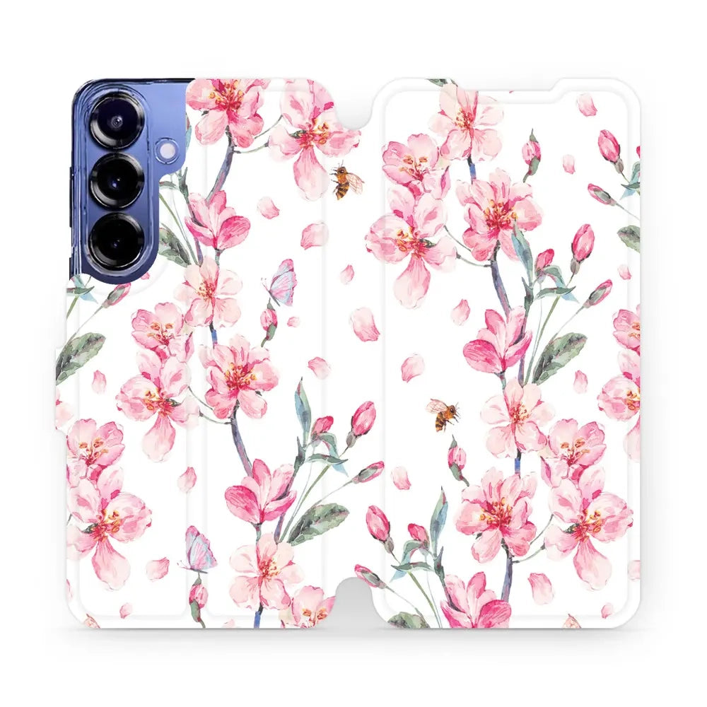 Handyhülle mit klappe für Galaxy S25 Plus, Mobiwear Book, Rosa Frühling
