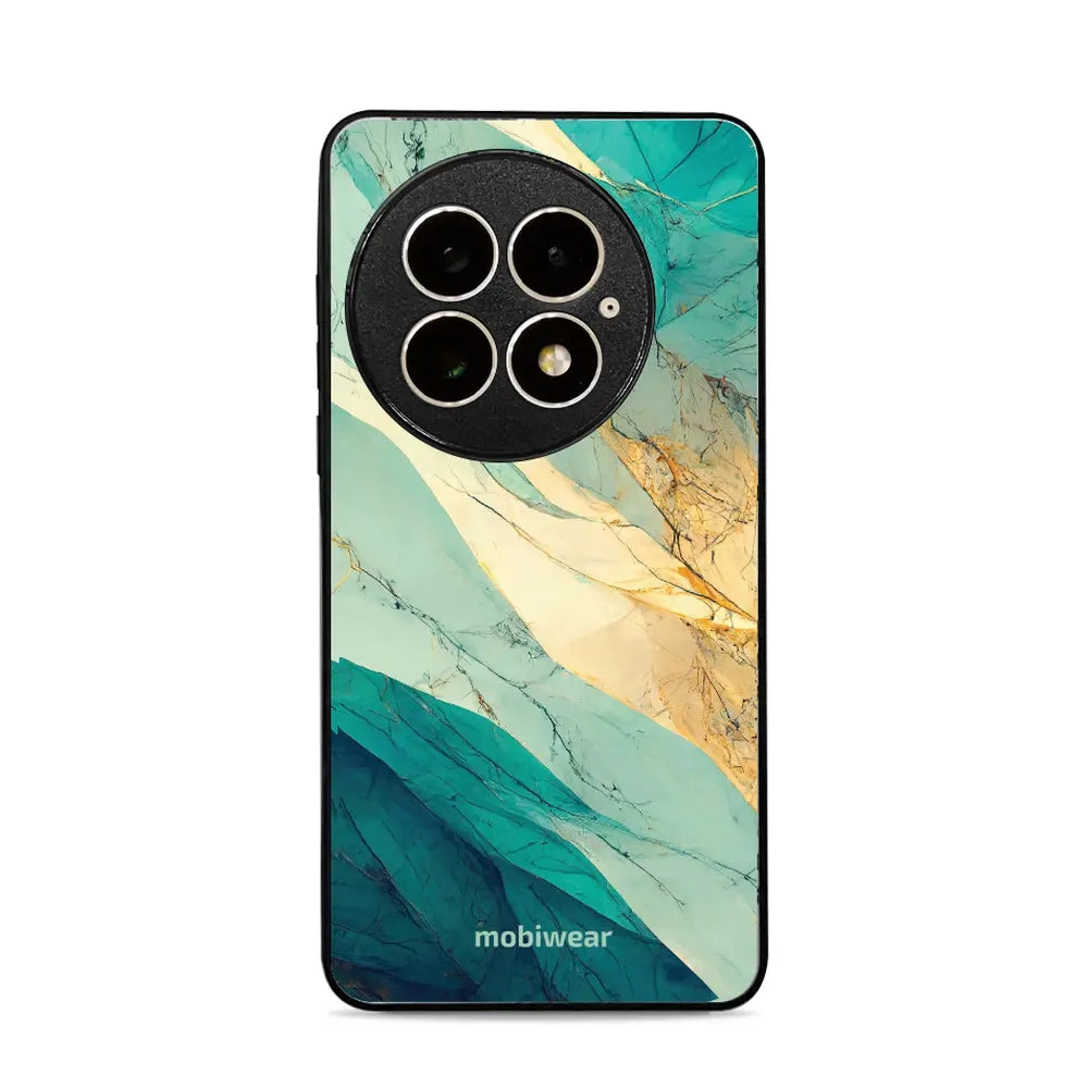 Handyhülle für OnePlus 13, Mobiwear Glossy Case, Türkis-Marmor