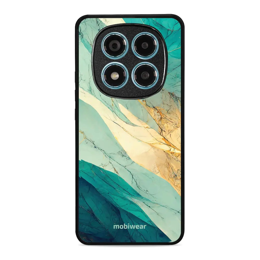 Handyhülle für Xiaomi Redmi Note 14 Pro 4G, Mobiwear Glossy Case, Türkis-Marmor