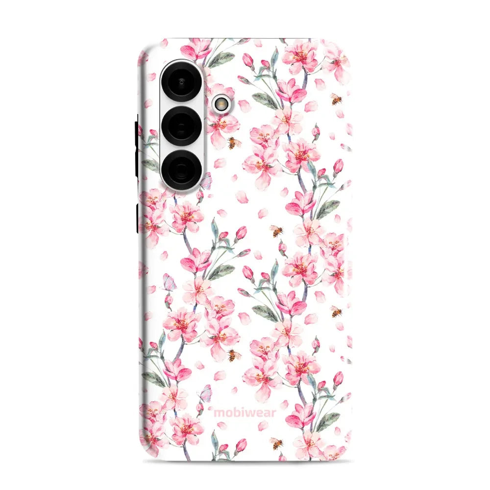 Handyhülle für Galaxy S25, Mobiwear Elite Pro, Japanischer Blumenstrauß