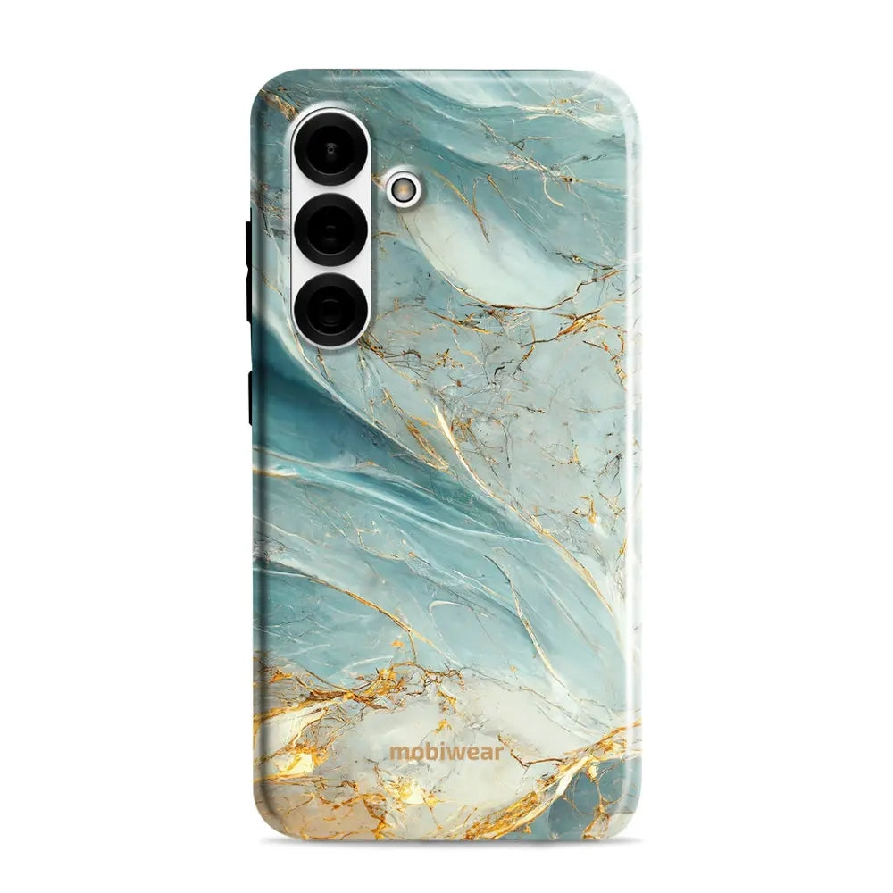 Handyhülle für Galaxy S25, Mobiwear Elite Pro, Adern des Azur