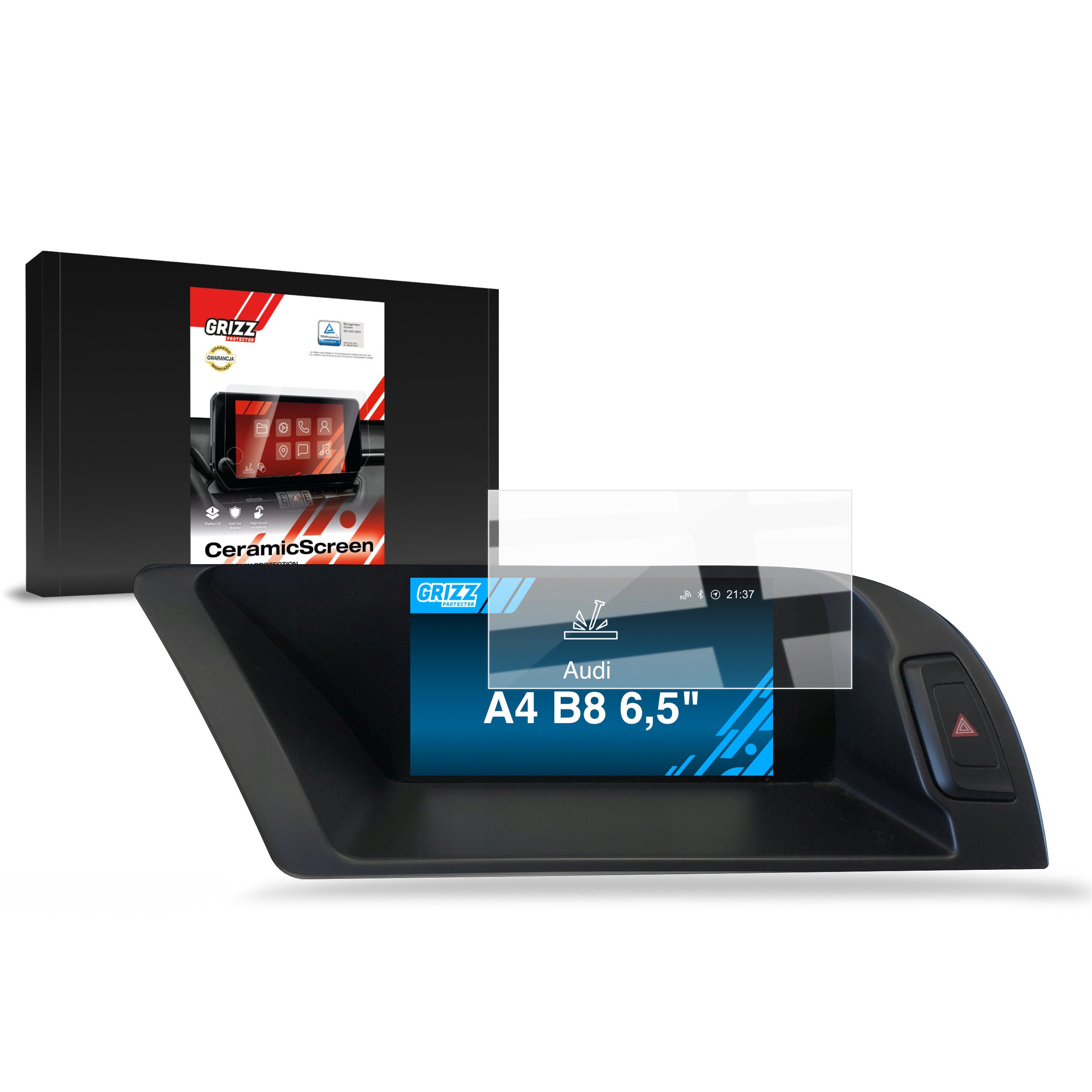 Keramische Autodisplayfolie für Audi A4 B8 MMI 3G 6,5" (2010-2013), Grizz Protector