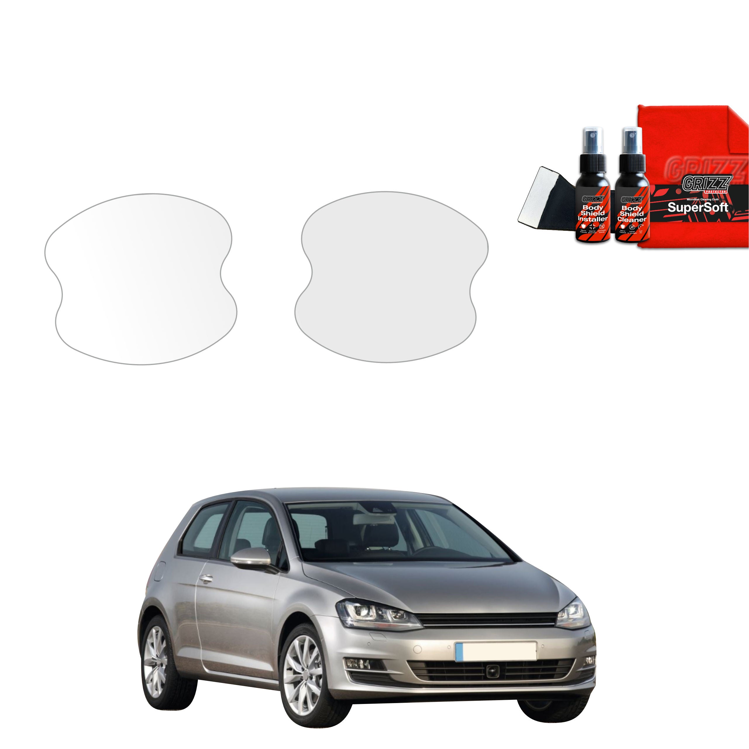 2in1 Schutzfolie Grizz Protector für Türgriffmulden - Volkswagen Golf 7 Hatchback 3D (2013-2020)
