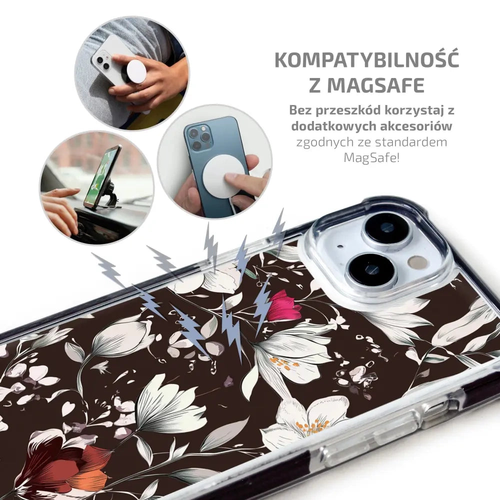 Handyhülle für iPhone 14 mit MagSafe, Mobiwear Elite Bumper, Nachtstrauß