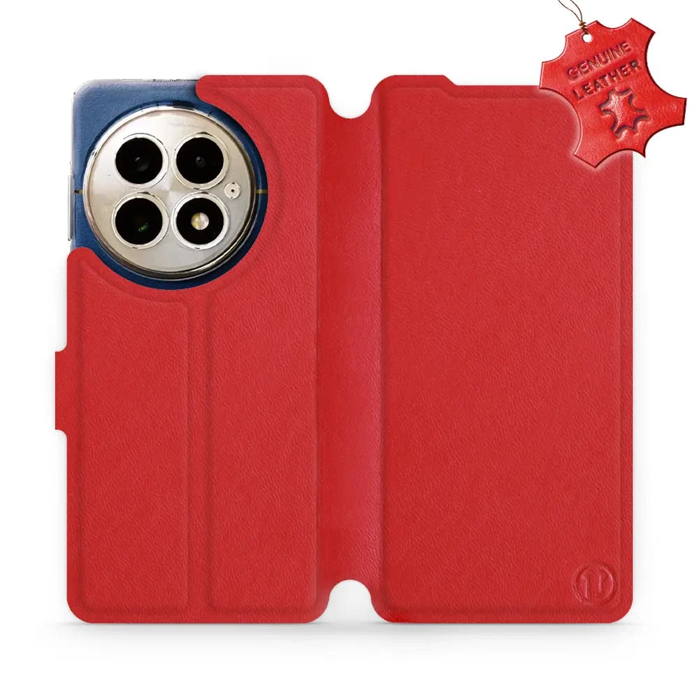 Echtleder Handyhülle für OnePlus 13, Mobiwear Leather, Rot