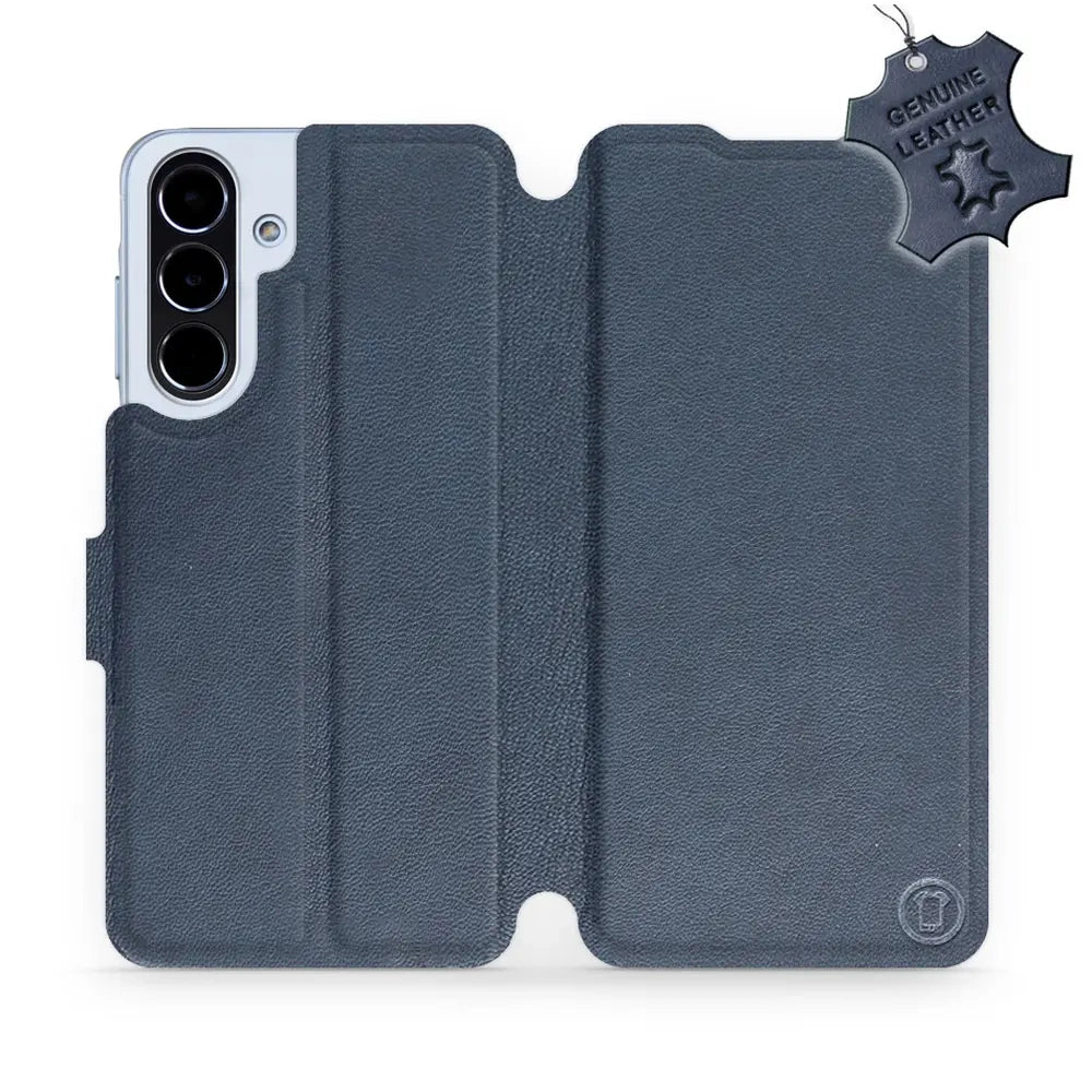 Echtleder Handyhülle für Galaxy A56 5G, Mobiwear Leather, Dunkelblau