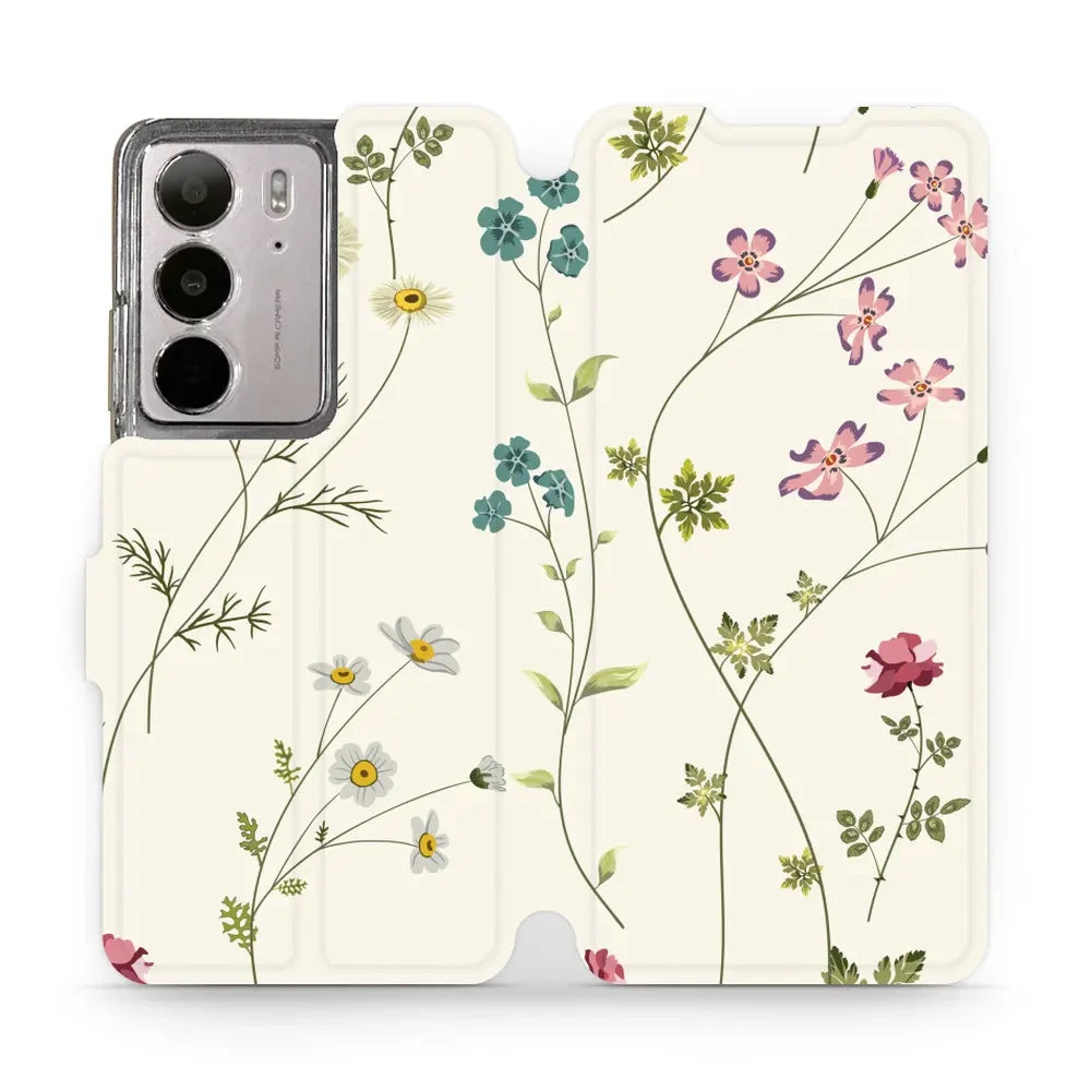 Handyhülle mit klappe für Realme C75 4G, Mobiwear Book, Feldblumen