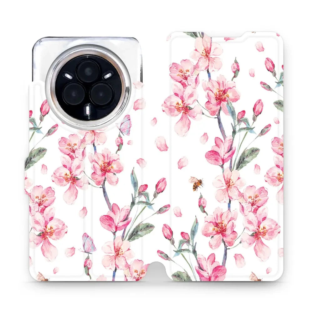 Handyhülle mit klappe für Realme 14 Pro 5G, Mobiwear Book, Rosa Frühling