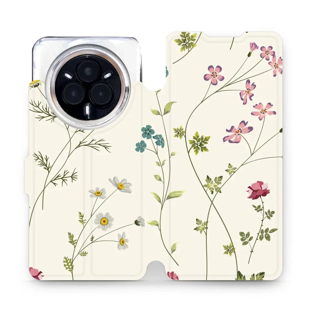 Handyhülle mit klappe für Realme 14 Pro Plus 5G, Mobiwear Book, Feldblumen