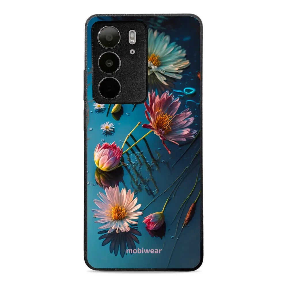 Handyhülle für Realme C75 4G, Mobiwear Glossy Case, Blau-Blumig