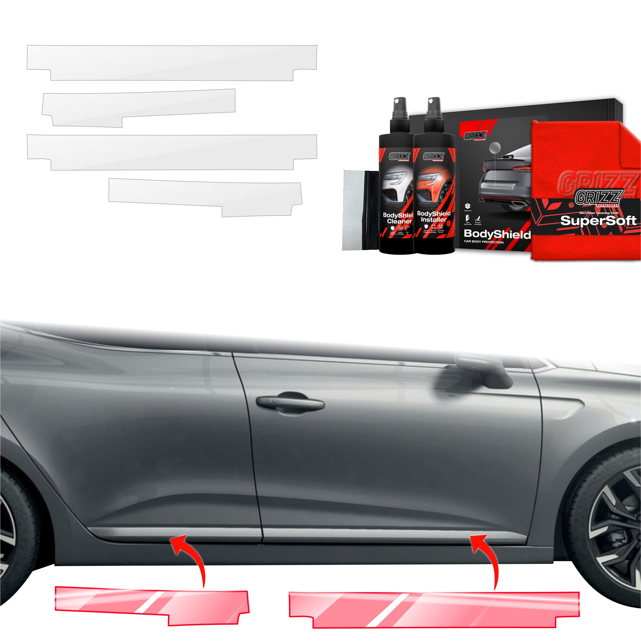 4in1 Schutzfolie Grizz Protector für Schweller - Renault Clio (2020-2024)