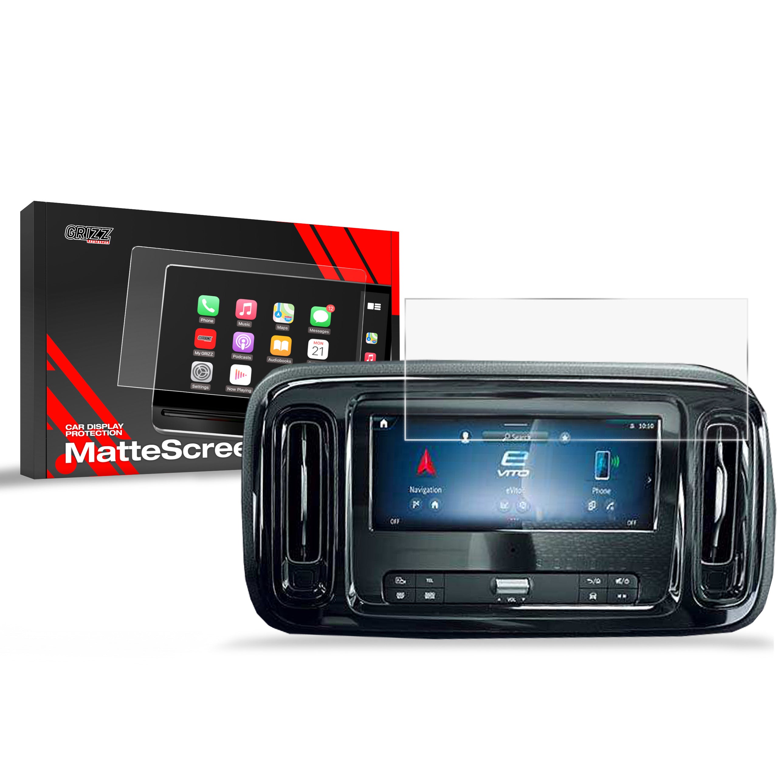 Matte Autodisplayfolie für Mercedes Vito MBUX 10,25" (2023-2026), Grizz Protector