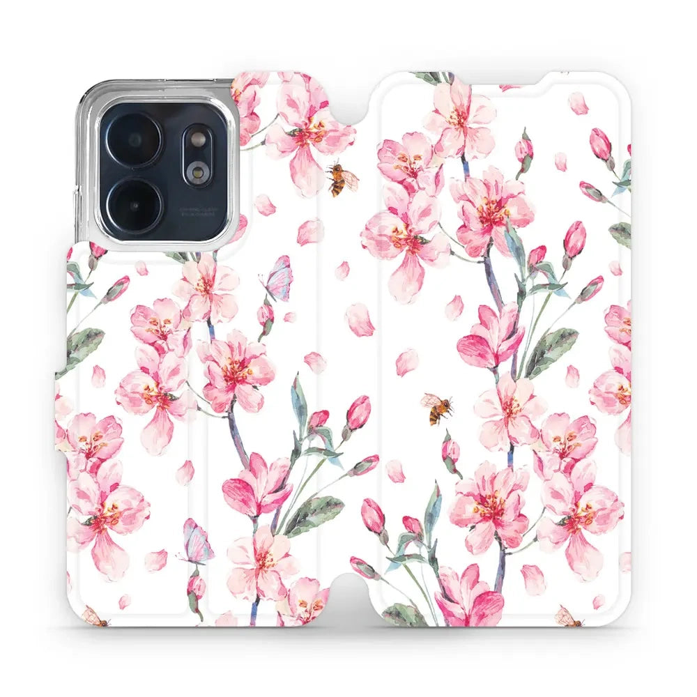 Handyhülle mit klappe für Infinix Smart 9, Mobiwear Book, Rosa Frühling