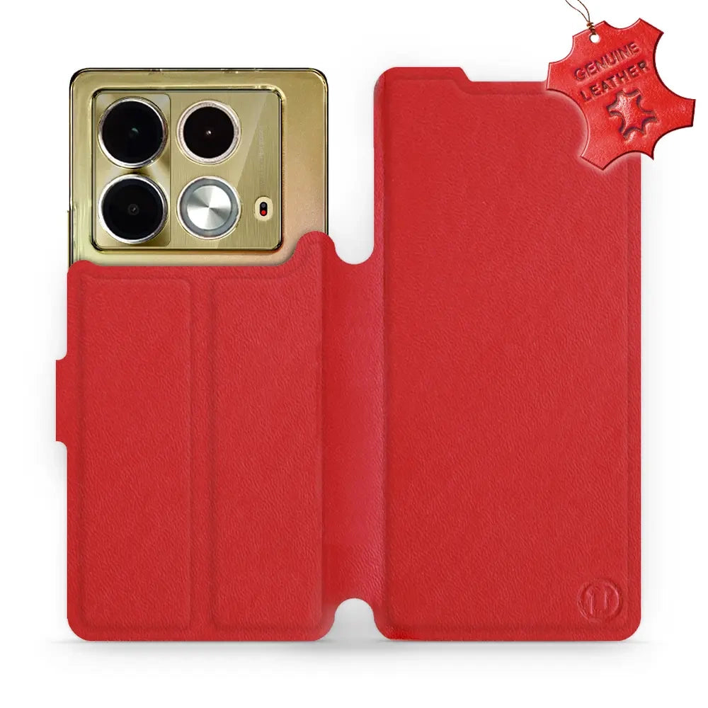 Echtleder Handyhülle für Infinix Note 40, Mobiwear Leather, Rot
