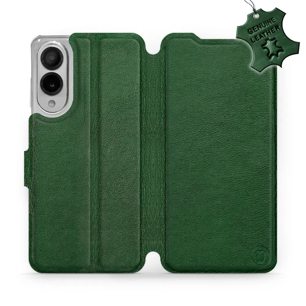 Echtleder Handyhülle für Galaxy S25 Edge, Mobiwear Leather, Grün