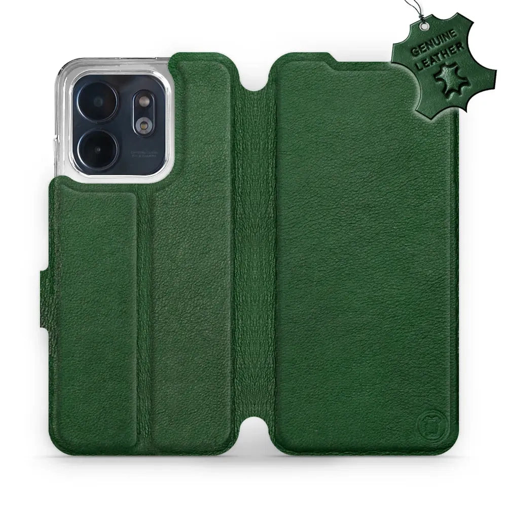 Echtleder Handyhülle für Infinix Smart 9, Mobiwear Leather, Grün