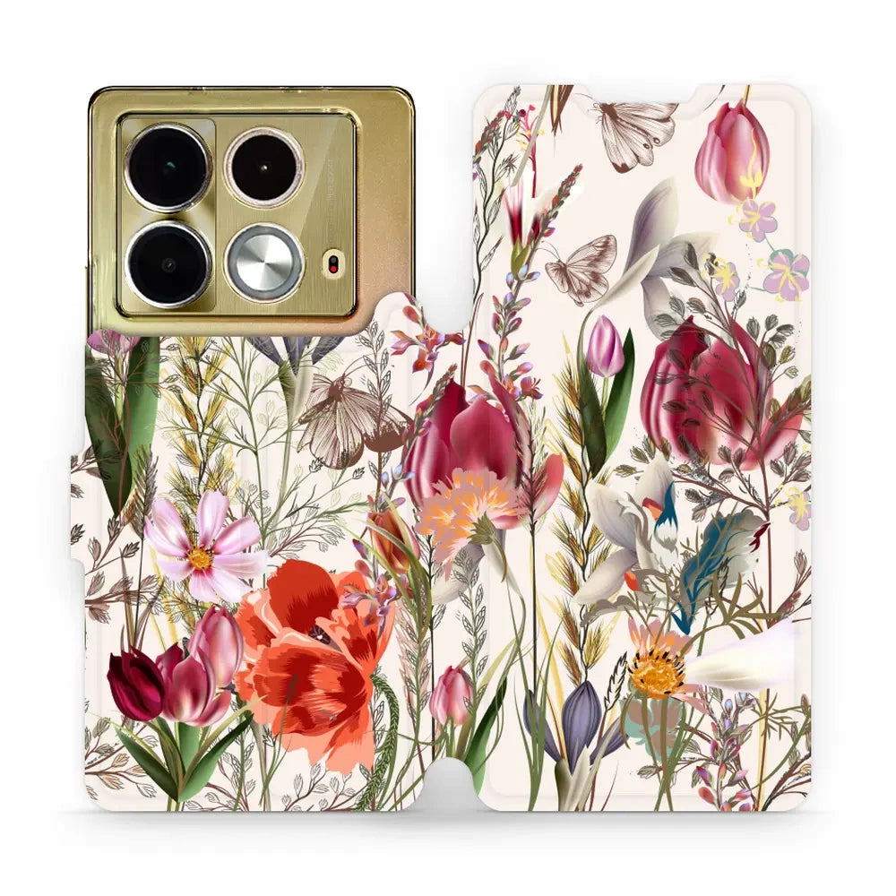 Handyhülle mit klappe für Infinix Note 40, Mobiwear Book, Blumenstrauß