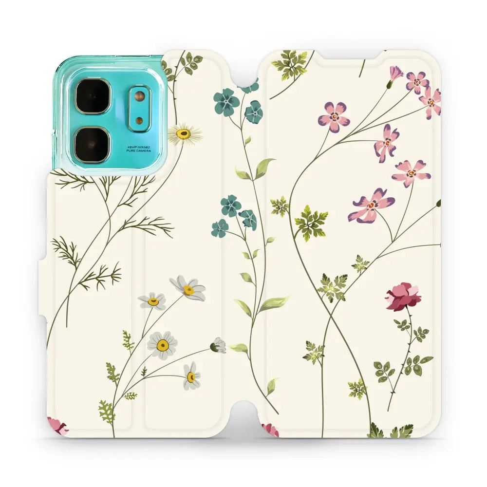 Handyhülle mit klappe für Infinix Hot 50i, Mobiwear Book, Feldblumen