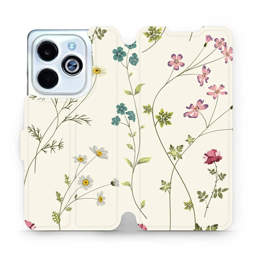 Handyhülle mit klappe für Infinix Hot 40i, Mobiwear Book, Feldblumen