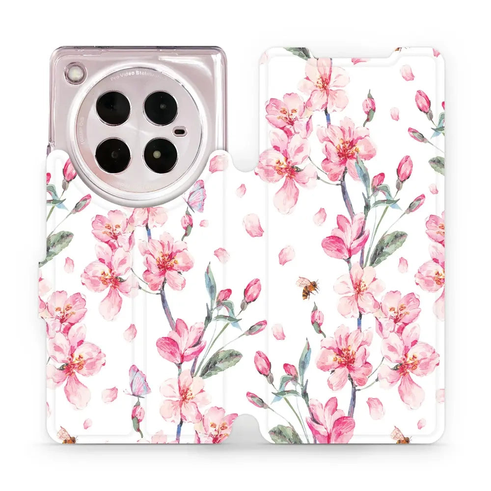 Handyhülle mit klappe für Infinix Zero 40 5G, Mobiwear Book, Rosa Frühling
