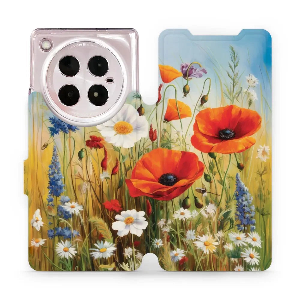 Handyhülle mit klappe für Infinix Zero 40 5G, Mobiwear Book, Wiesenblumen