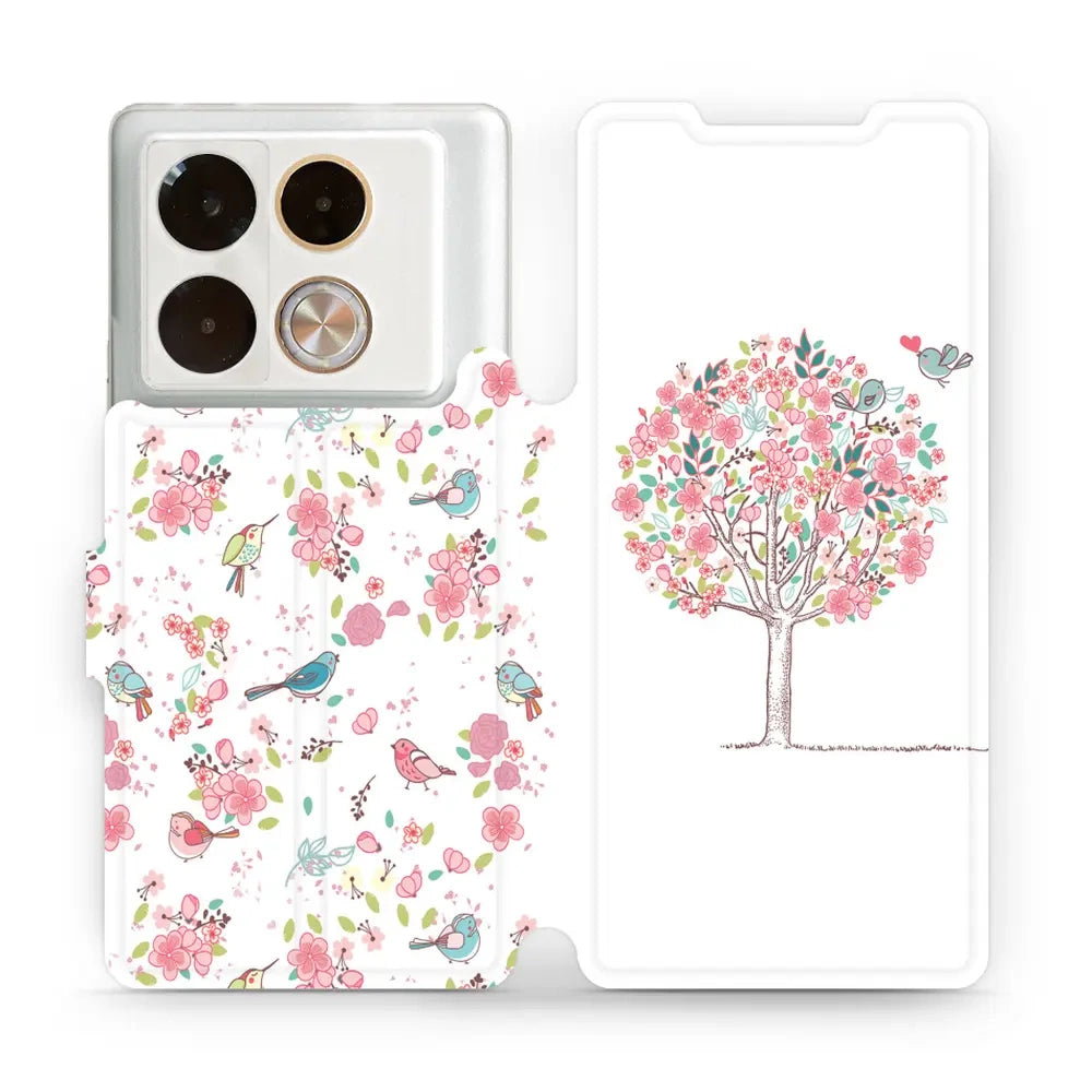 Handyhülle mit klappe für Infinix Note 40 Pro, Mobiwear Book, Rosa Hain
