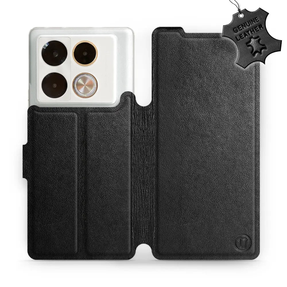 Echtleder Handyhülle für Infinix Note 40 Pro, Mobiwear Leather, Schwarz