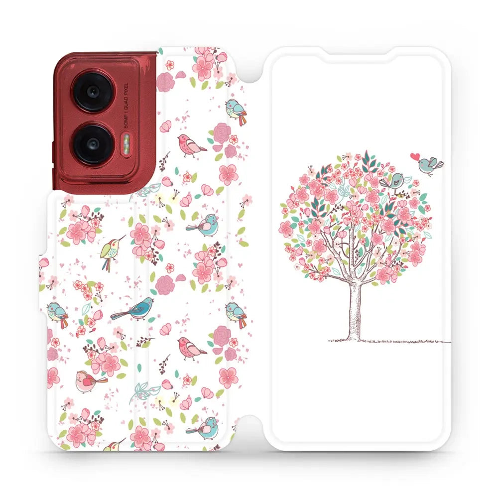 Handyhülle mit klappe für Motorola Moto G35 5G, Mobiwear Book, Rosa Hain