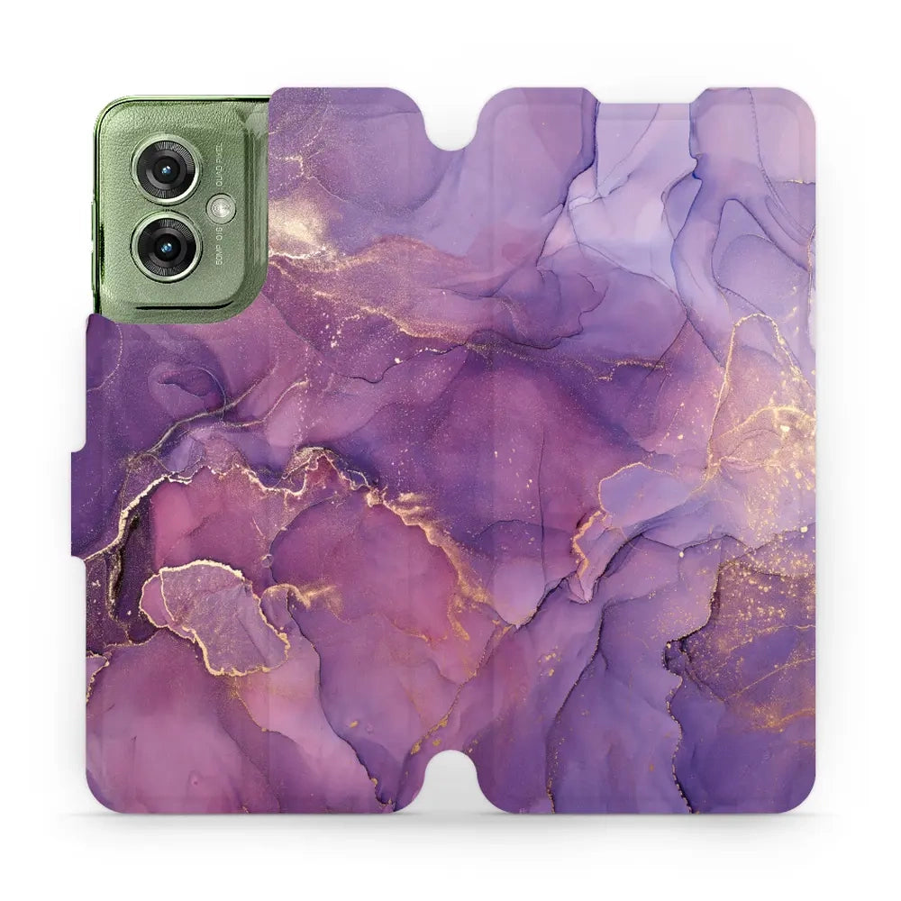 Handyhülle mit klappe für Motorola Moto G55 5G, Mobiwear Book, Violett