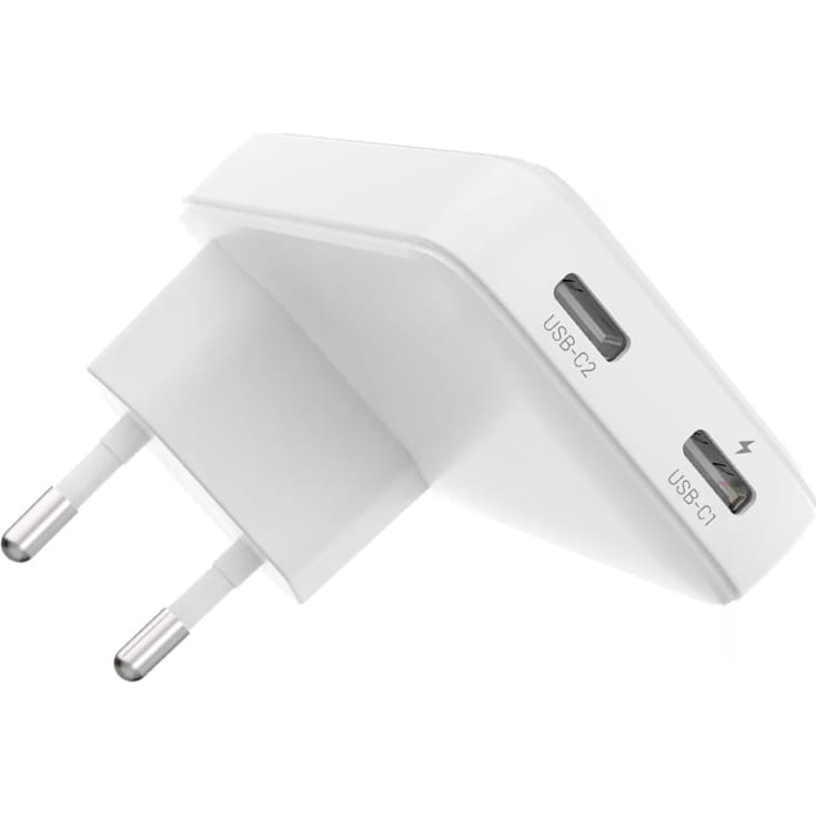 Ladegerät Fixed Slim Gan Charger 45W PD 3.0 2x USB-C, Weiß