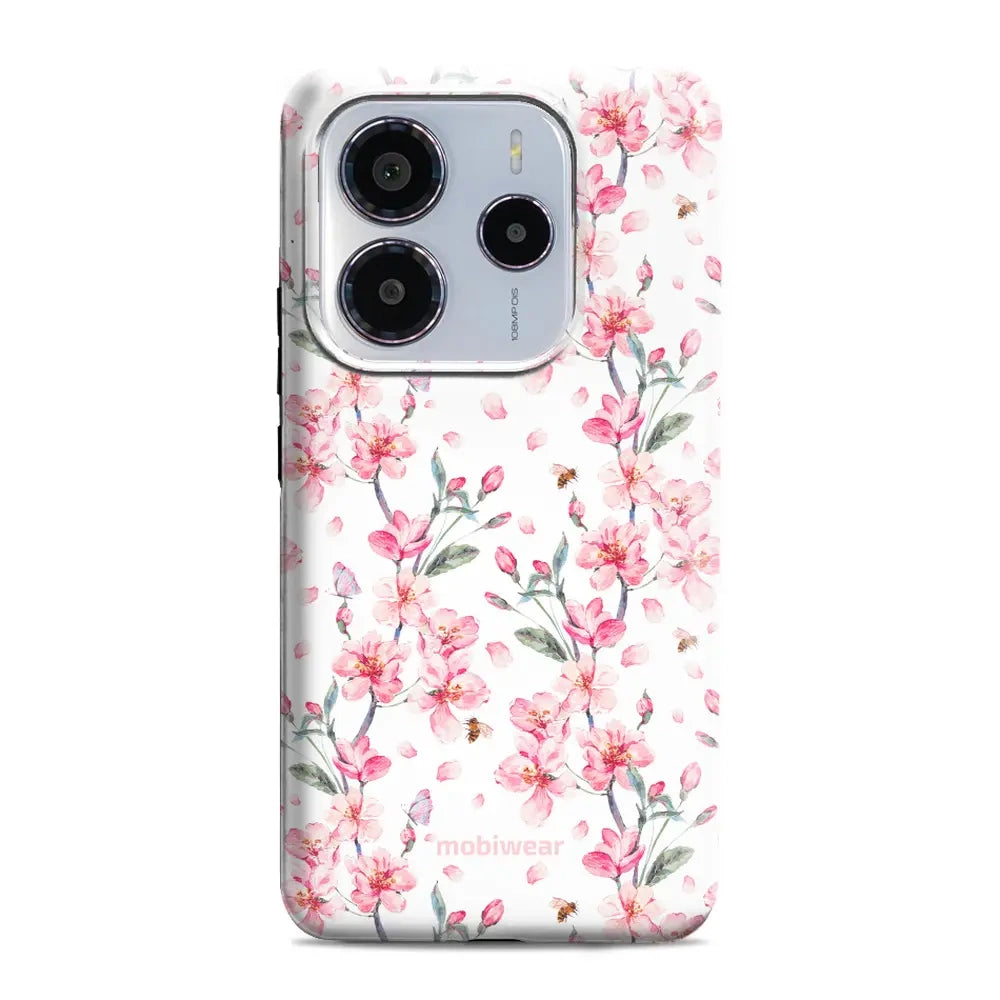 Handyhülle für Xiaomi Redmi Note 14 5G, Mobiwear Elite Pro, Japanischer Blumenstrauß