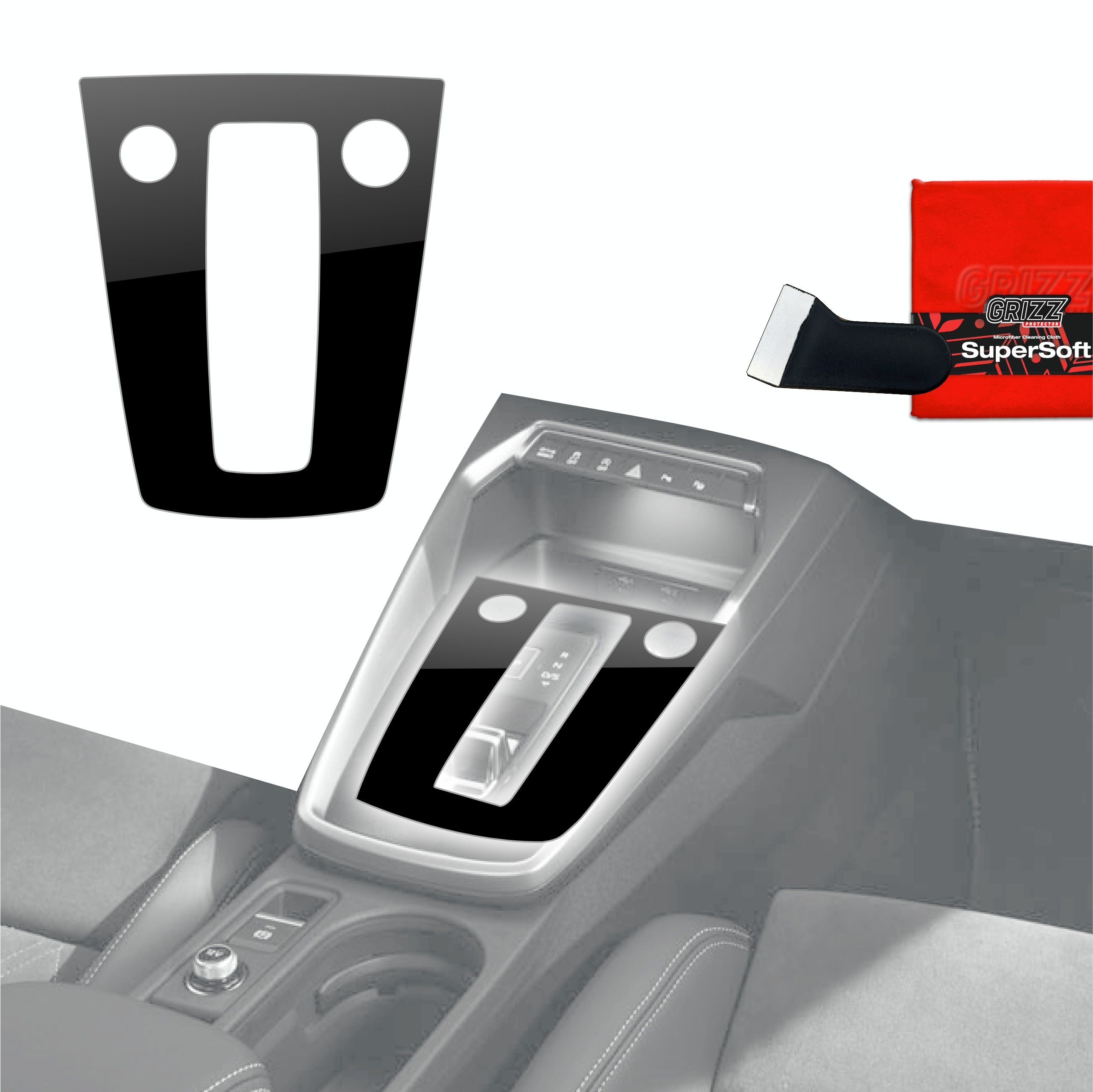 Schutzfolien Grizz Protector für Mittelkonsole - Audi S3 8Y (2020-2025) Schwarz Glanz