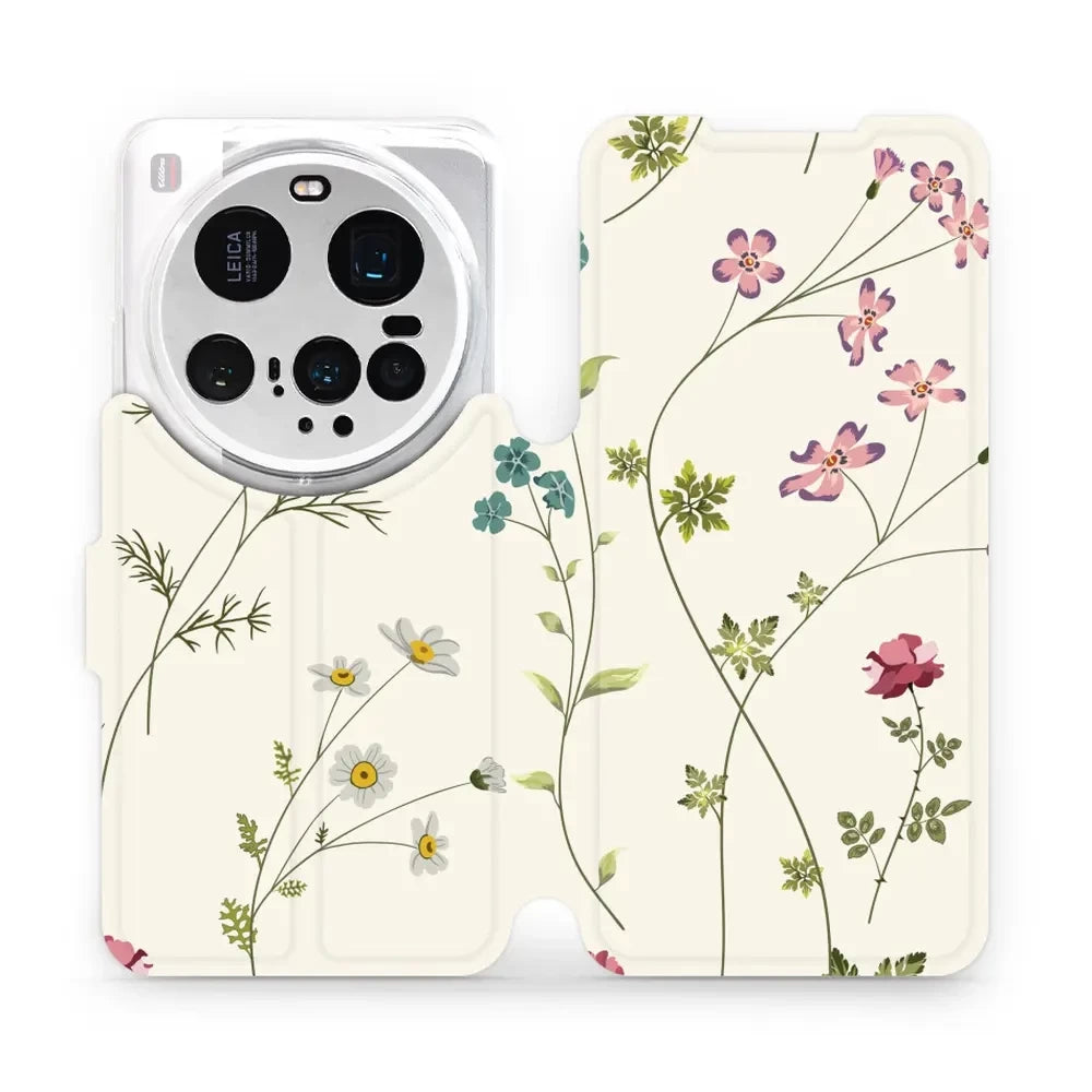 Handyhülle mit klappe für Xiaomi 15 Ultra, Mobiwear Book, Feldblumen