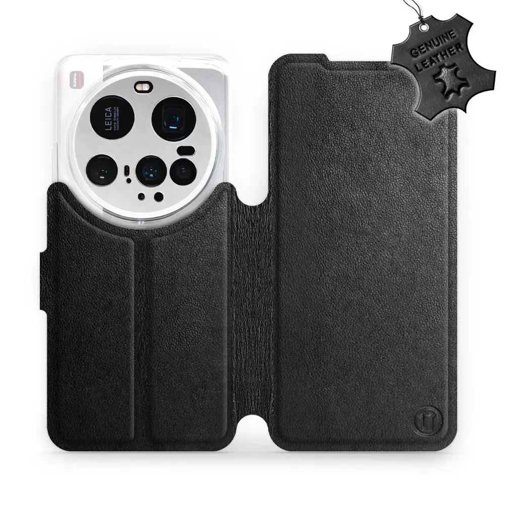 Echtleder Handyhülle für Xiaomi 15 Ultra, Mobiwear Leather, Schwarz