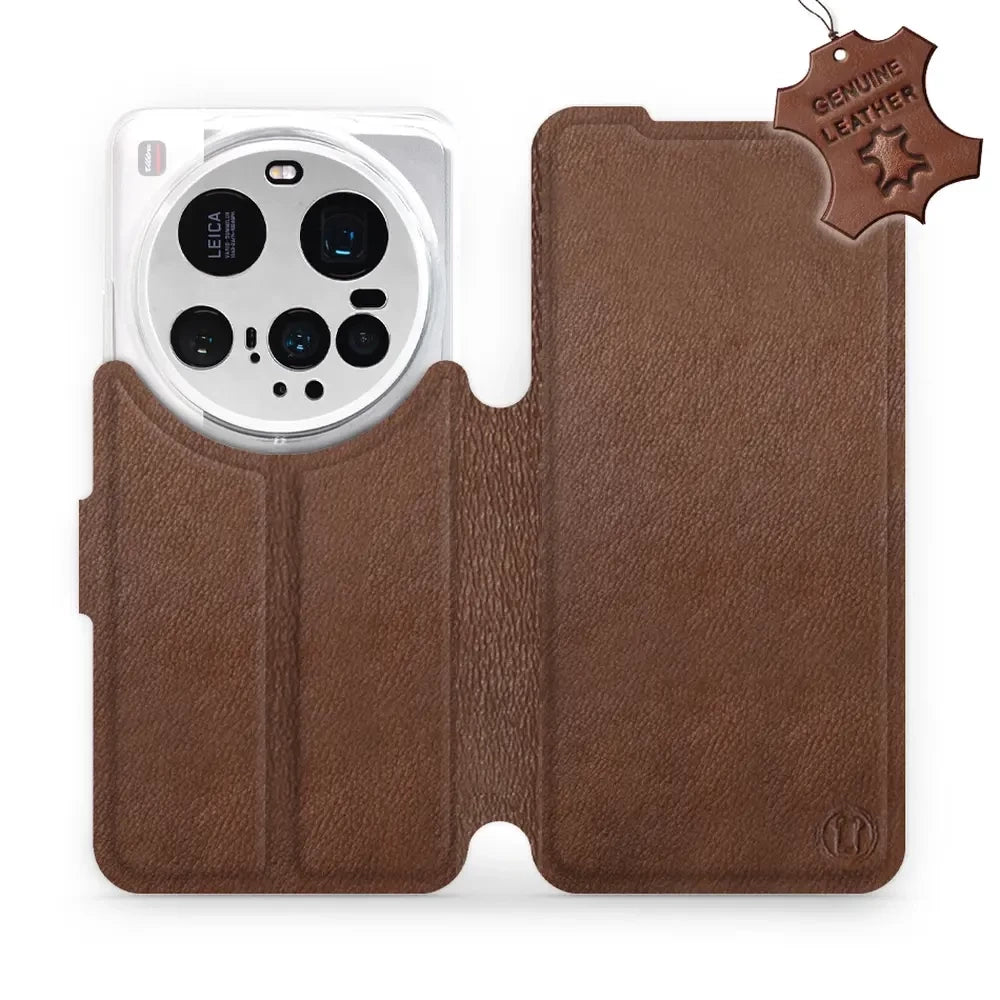 Echtleder Handyhülle für Xiaomi 15 Ultra, Mobiwear Leather, Braun